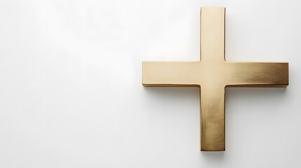 Obraz premium A Golden Cross on a White Background