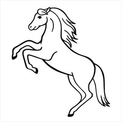 horse silhouette isolated on white