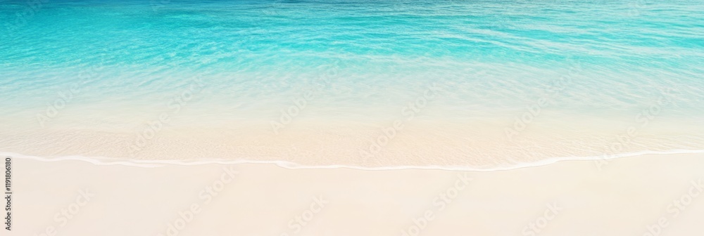 Poster soft waves gently lapping the shore of a pristine white sand beach create a serene and idyllic tropi