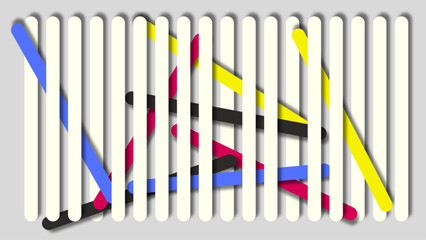 Perfect Balance of Chaos and Order in White Stick Art, Creating Dynamic Visual Energy.