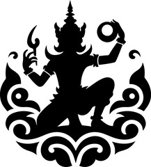 vector illustration design icon logo symbol detail ornament Javanese wayang god goddess sacred ethnic classic vintage traditional.eps