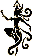 vector illustration design icon logo symbol detail traditional ethnic traditional dancer vintage.eps