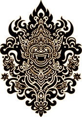 vector illustration design icon logo symbol detail puppet god goddess animal mystical ethnic traditional classic vintage with ornament.eps