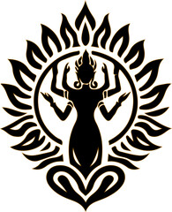 vector illustration design icon logo symbol detail ornament Javanese wayang god goddess sacred ethnic classic vintage traditional.eps