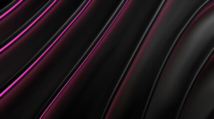 Fototapeta premium A smooth, wavy surface with black and pink tones, creating a modern, abstract aesthetic.