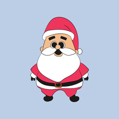 Merry Christmas font with Santa Claus 
