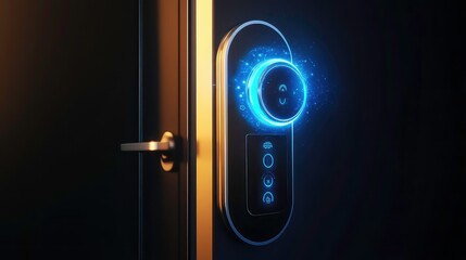 Smart Home Security Interface, Digital Lock with Connected Smart Home Technology