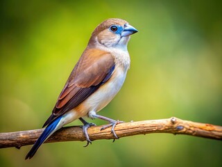 Fototapeta premium Indian Silverbill Bird Photography: Stunning Close-up Images, Rule of Thirds Composition