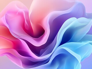 Obraz premium Delicate smoke overlays, shimmering pastel tones, 3D illustration