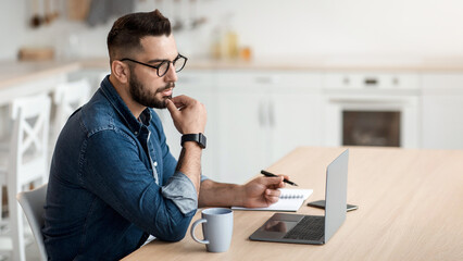 Education and job remotely at home, study, watch lesson, webinar, online meeting, new normal and be...