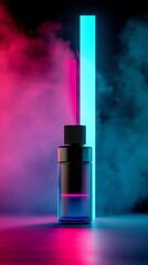 Ethereal vape mist, luminous neon accents, 3D illustration
