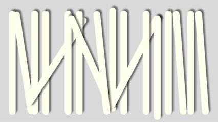 Abstract Art Featuring Luminous White Sticks Arranged in a Captivating and Overlapping Symmetrical Design.