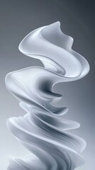 Minimalist vapor swirls, soft radiant light, 3D illustration