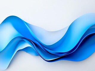 Obraz premium Single vibrant blue smoke wisp flowing into a soft gradient against a neutral white background, Creative Smoke, Dynamic minimalism