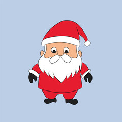 Merry Christmas font with Santa Claus 