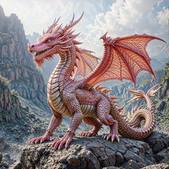 Obraz premium chinese dragon statue in the park