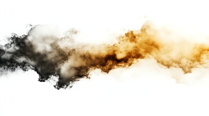 stylized vapor effect, modern cloud art, sharp details, warm hues, isolated on white background