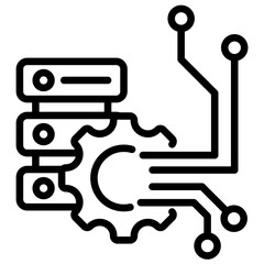 Data Integration Icon Lineal Syle