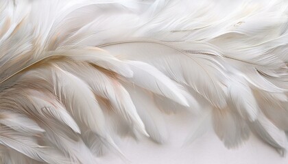 Fototapeta premium beautiful abstract gray feathers on white background and soft white feather texture on white pattern and brown background white texture wallpaper love theme valentines day