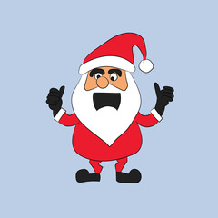 Merry Christmas font with Santa Claus 