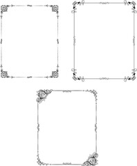 Set of Decorative vintage frames and borders. floral ornamental frame. Calligraphic frame and page decoration. Vector illustration