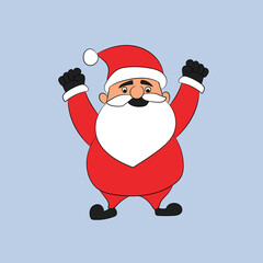Merry Christmas font with Santa Claus 