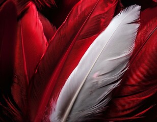 beautiful abstract white and red feathers on black background and soft white feather texture on red pattern and red background pink feather background white banners