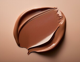 texture swatch of brown cream or lipstick on the beige background copy space for text concept advertising beauty photo skin care product cosmetic product for lips mocha mousse