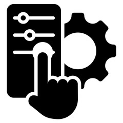 Gesture Control Icon Black Style