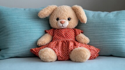 Puppy toy dress sofa indoor calm room