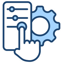 Gesture Control Icon Lineal Blue Style