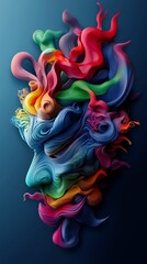Abstract vape cloud, vibrant gradient palette, 3D illustration