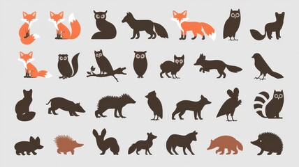 Enchanted Forest: 20 Animal Silhouettes