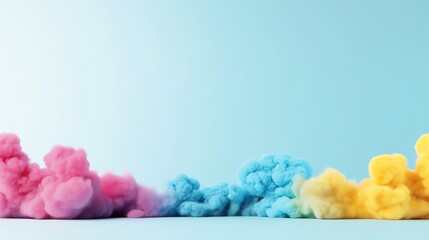 Creative pastel smoke layers, dynamic light effects, 3D illustration