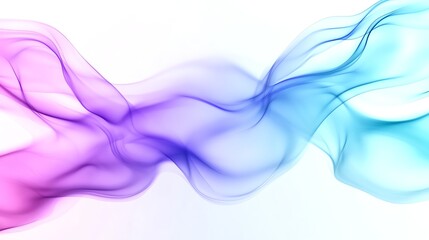 Delicate blue and purple smoke creating soft, fluid waves on a white backdrop, Smoke Effect, Mystical elegance