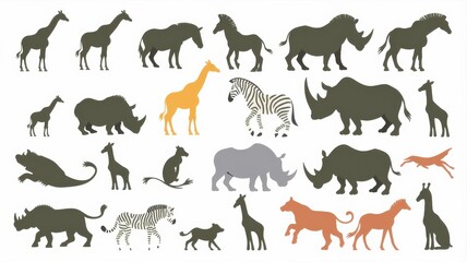African Safari: 20 Silhouette Variations