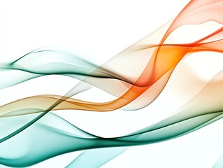 Naklejka premium Ethereal smoke waves in soft pastel tones, swirling over a minimal white background, Smoke Effect, Serenity and calm concept