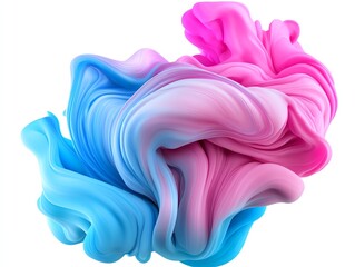 pastel smoke swirl, abstract fluid motion, soft gradients, light pink and blue hues, isolated on white background