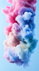 Pastel smoke waves, flowing gradient overlays, 3D illustration