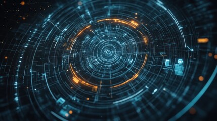 Obraz premium Abstract Futuristic Tech Interface Design