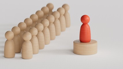 Leader, business strategy and planning concept, RED Chess king figure on Chessboard and surrounded by a number of fallen silver chess pieces against opponent or enemy. Conflict, tactic, politic.