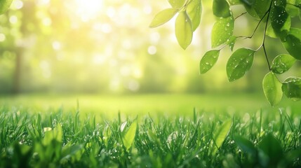 Obraz premium A lush green field with a tree in the background