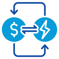 Energy Trading Icon Dual Tone Color Style