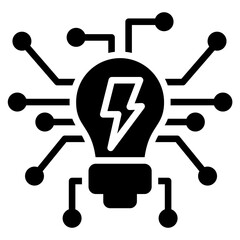 Smart Grid Icon Black Style