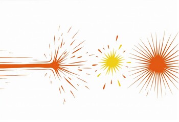 Stylish Comic Motion Graphics: Abstract Illustrations of Speed Lines, Bursts, and Explosions on a White Background for Modern Visual Storytelling