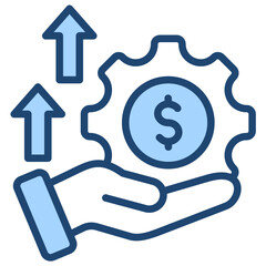 Efficiency Incentive Icon Lineal Blue Style