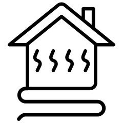 Radiant Heating Icon Lineal Syle