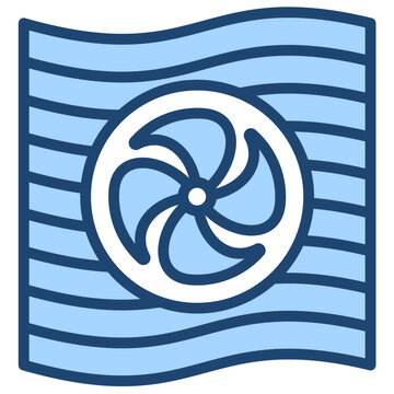 recommend clip art: Variable Airflow Icon Lineal Blue Style