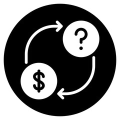 question and answer glyph icon