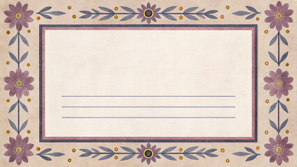 Minimalist Border Design with Paper Texture and Vintage Lavender Palette